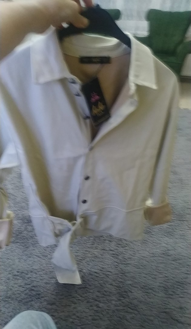 Düğmeli Beyaz Deri Kadın Gömlek - Görsel 5