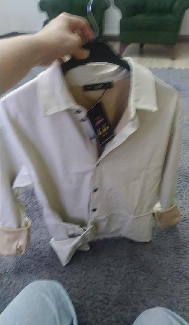 Düğmeli Beyaz Deri Kadın Gömlek - Görsel 4