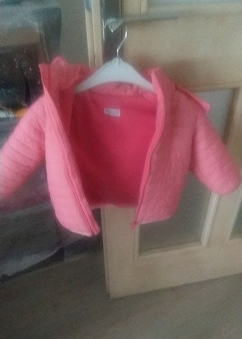 Kız Çocuk Pembe Kapüşonlu Fermuarlı Ceket - Görsel 4