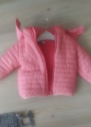 Kız Çocuk Pembe Kapüşonlu Fermuarlı Ceket - Görsel 6