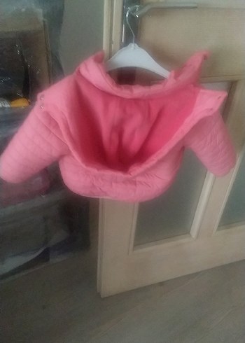 Kız Çocuk Pembe Kapüşonlu Fermuarlı Ceket - Görsel 5