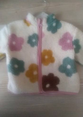 Çiçek Desenli Kız Çocuk Fermuarlı Ceket - Görsel 3