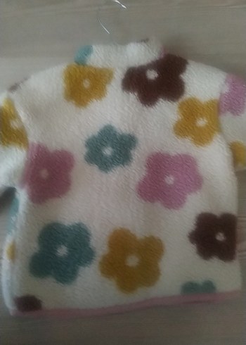 Çiçek Desenli Kız Çocuk Fermuarlı Ceket - Görsel 4