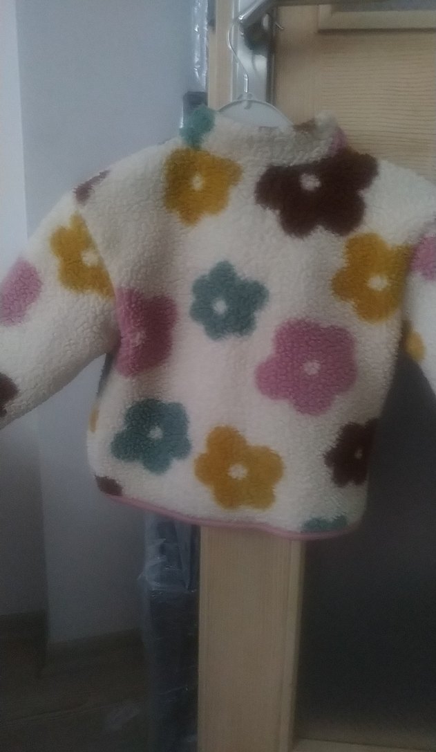 Çiçek Desenli Kız Çocuk Fermuarlı Ceket - Görsel 2