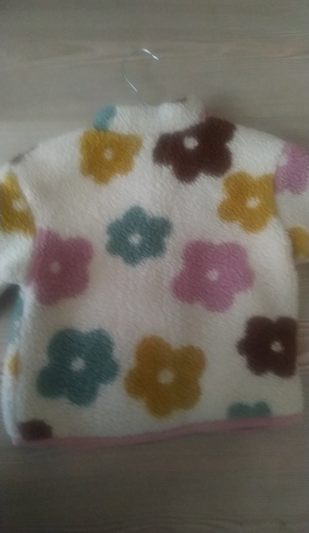 Çiçek Desenli Kız Çocuk Fermuarlı Ceket - Görsel 4