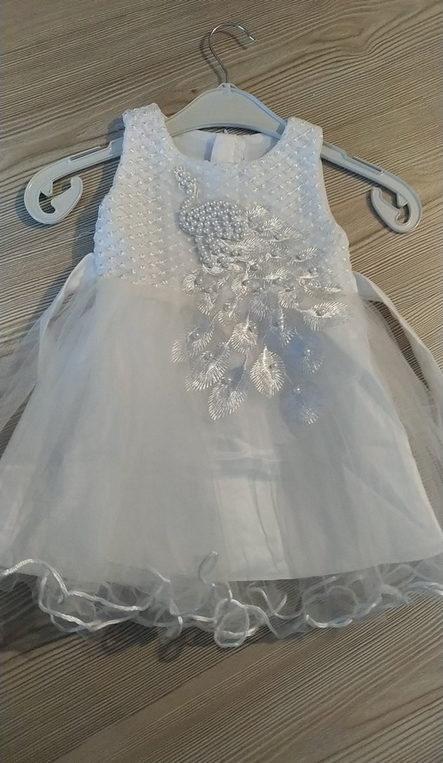 Kız Çocuk Beyaz Dantelli Nakışlı Elbise - Görsel 3