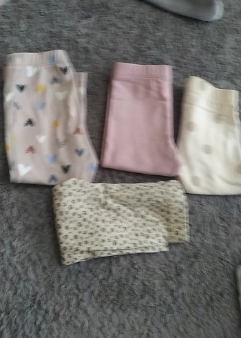 Kız Çocuk Gri Basic Pamuklu Tayt - Görsel 2