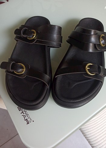 Kahverengi Deri Erkek Sandalet - Görsel 5