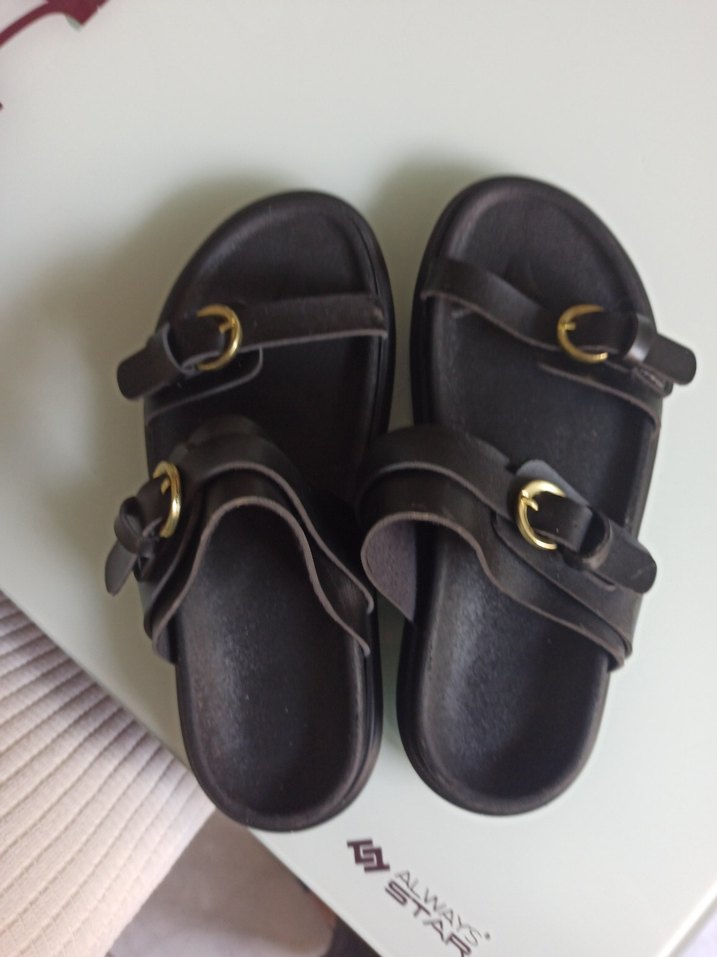 Kahverengi Deri Erkek Sandalet - Görsel 2