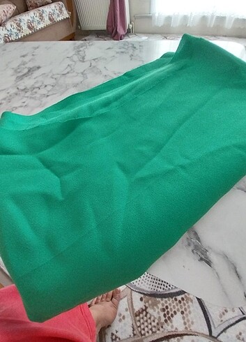  Beden yeşil Renk Krep parça kumaş 