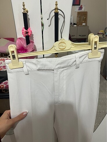 xs Beden Pull&Bear Beyaz İspanyol paça / Flare Kadın Pantolon