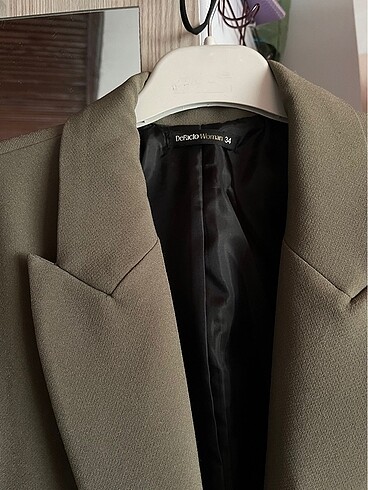 s Beden haki Renk Basic Blazer Ceket