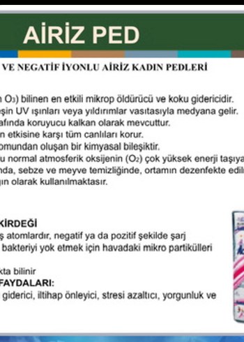Aktif Oksijen ve Negatif İyonlu Kadın  hastalıklarıAitiz ped 6lı - Görsel 2
