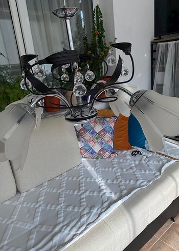 Beyaz Çiçek Desenli Avize - Görsel 4