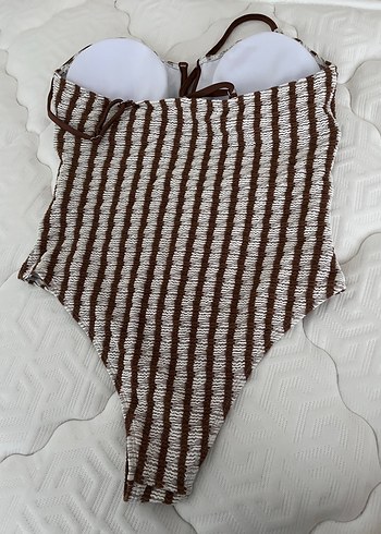 Çizgili Kahverengi Bej Bohem Mayo - Görsel 3