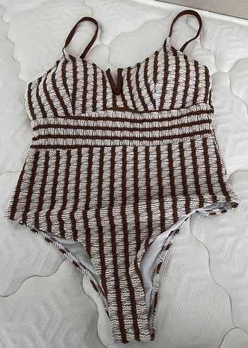 Çizgili Kahverengi Bej Bohem Mayo - Görsel 2