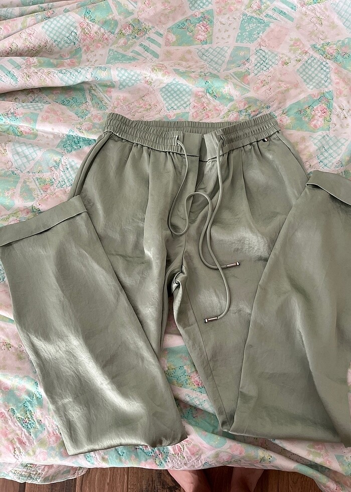 Boss mint yesili ipek kumas pantolon - Görsel 2