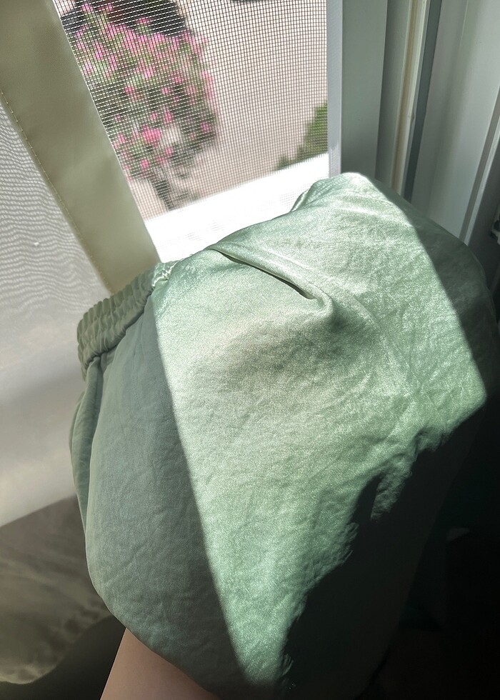 Boss mint yesili ipek kumas pantolon - Görsel 4