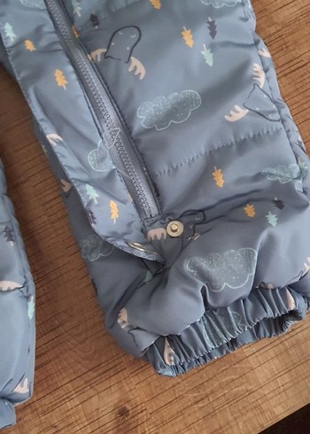 mavi Kürklü Erkek Bebek Kayak Tulumu - Görsel 5