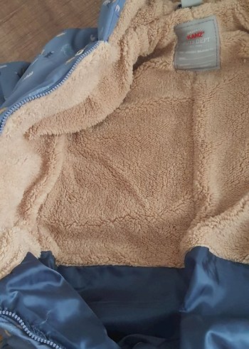 mavi Kürklü Erkek Bebek Kayak Tulumu - Görsel 3