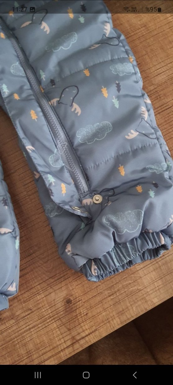 mavi Kürklü Erkek Bebek Kayak Tulumu - Görsel 5