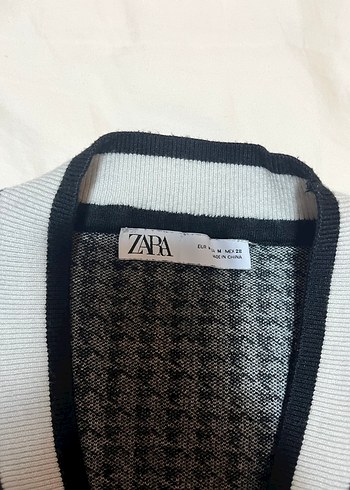 Zara kaz ayağı desenli süveter - Görsel 3