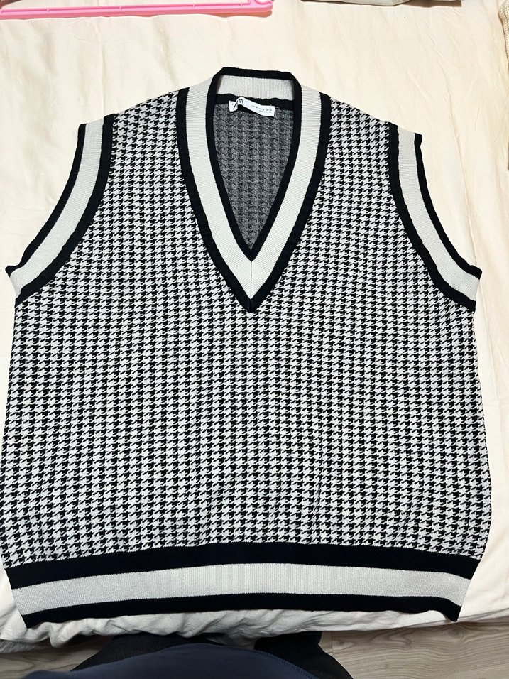 Zara kaz ayağı desenli süveter - Görsel 2