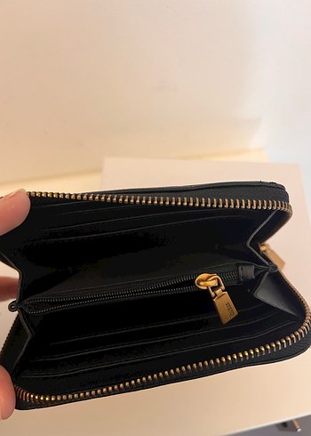 Siyah Deri GUESS Fermuarlı Kadın Cüzdanı - Görsel 4