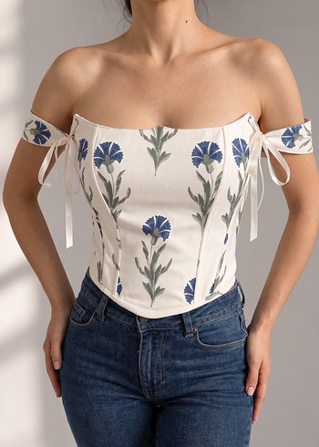 Zara Cicek Desenli Bustiyer Korse