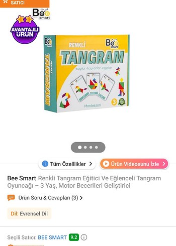 Büyük Tangram Eğitici Oyuncak - Görsel 6