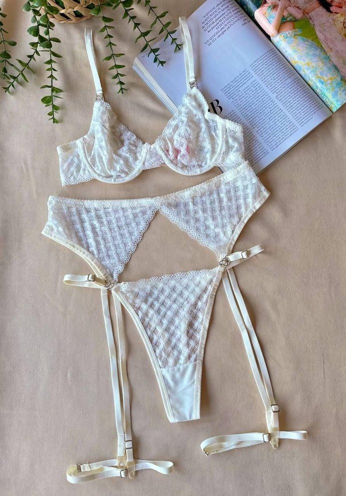 Beyaz dantel jartiyer - Görsel 2