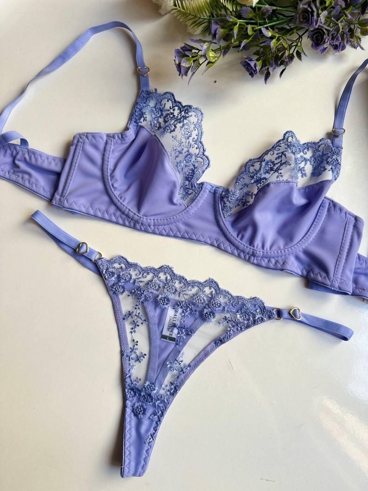 Nakışlı Mor Bohem Mini Sütyen - Görsel 4