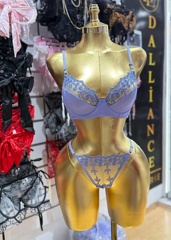 Nakışlı Mor Bohem Mini Sütyen Takımı - Görsel 3