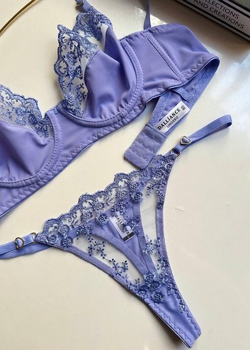 Nakışlı Mor Bohem Mini Sütyen Takımı - Görsel 2