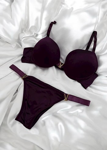 Mürdüm Goth Minimalist Sütyen Takımı - Görsel 3