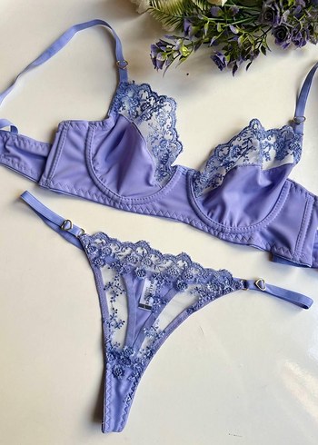 Nakışlı Mor Bohem Mini Sütyen - Görsel 4