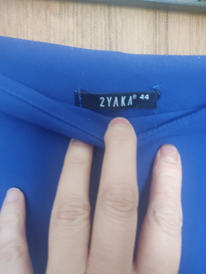 saks renginde bol paça krep pantolon - Görsel 3