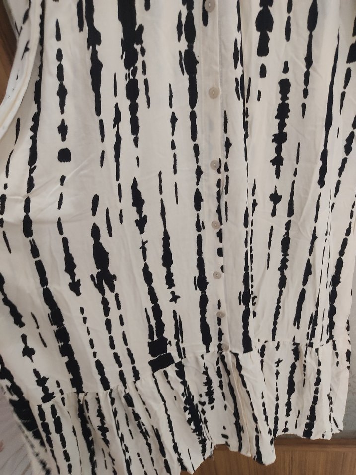 Kadın Beyaz Gri Uzun Kol Bohem Elbise - Görsel 5