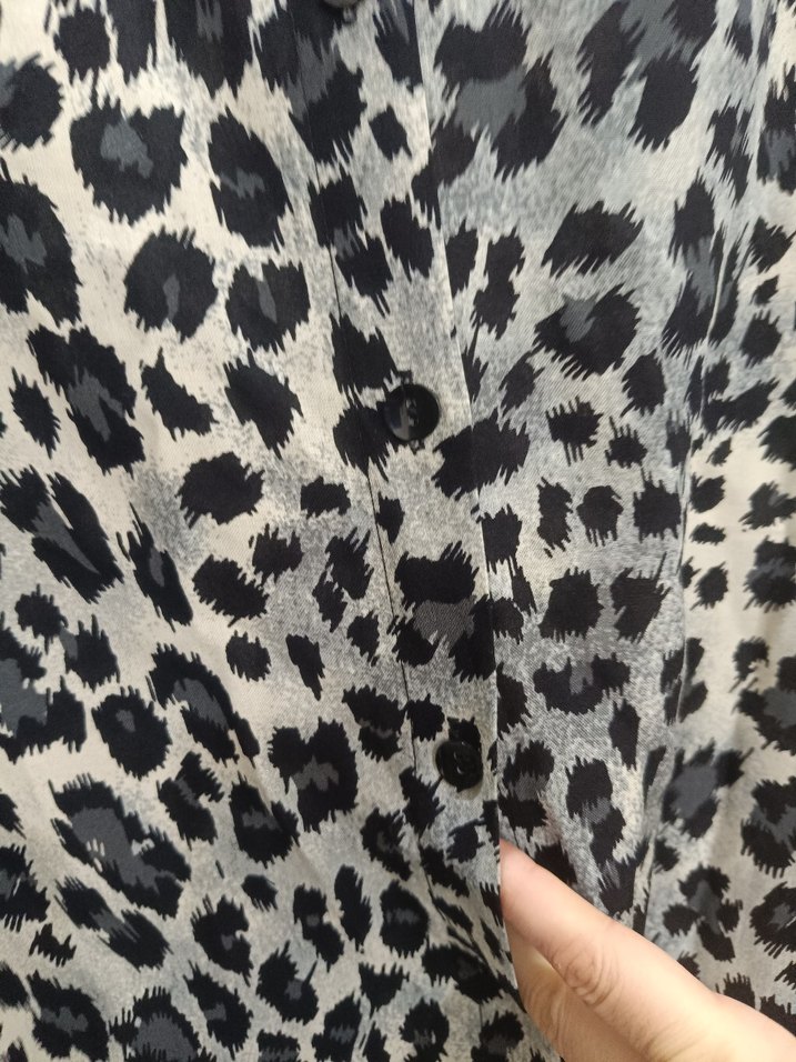 Leopar Desenli Uzun Gri Kadın Elbise - Görsel 4