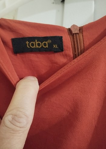 xl Beden kiremit Uzun Kollu Fırfırlı Kadın Elbise