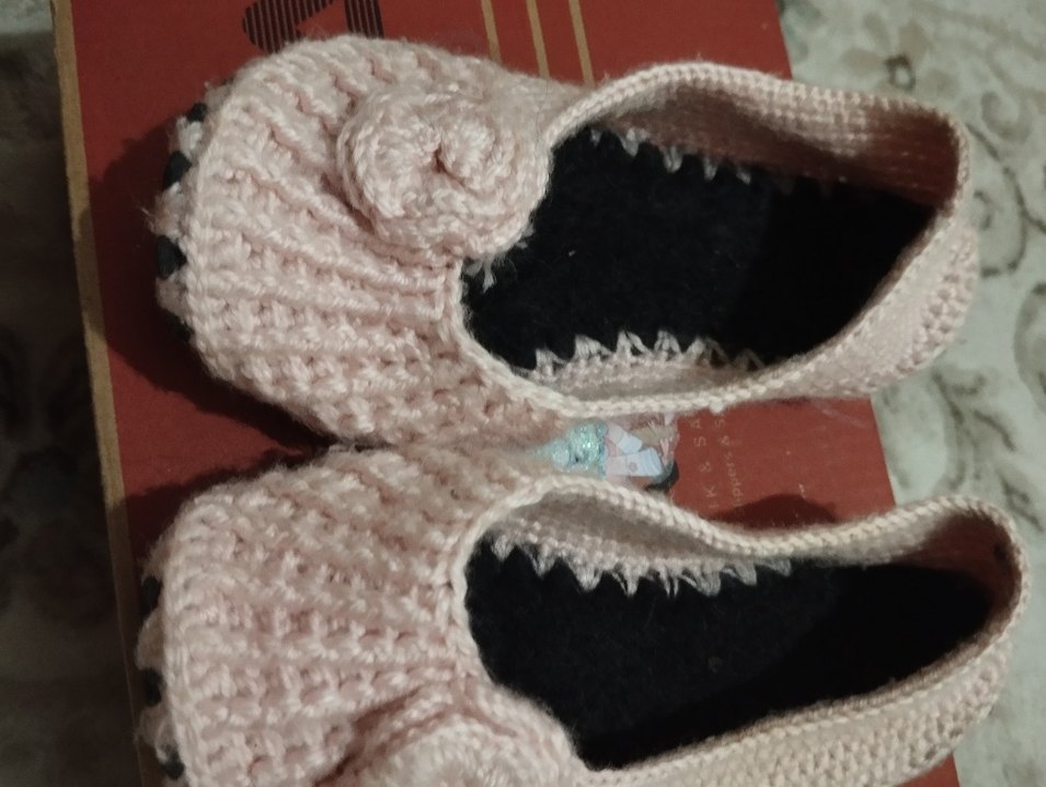 Kız Çocuk Örgü Ev Terlikleri - Görsel 4