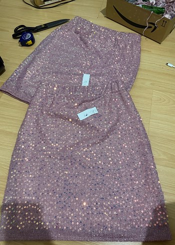 Parlak Mavi pul payet etek - Görsel 4