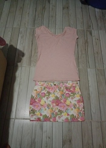 Pembe Kısa Kollu Kız Tişörtü