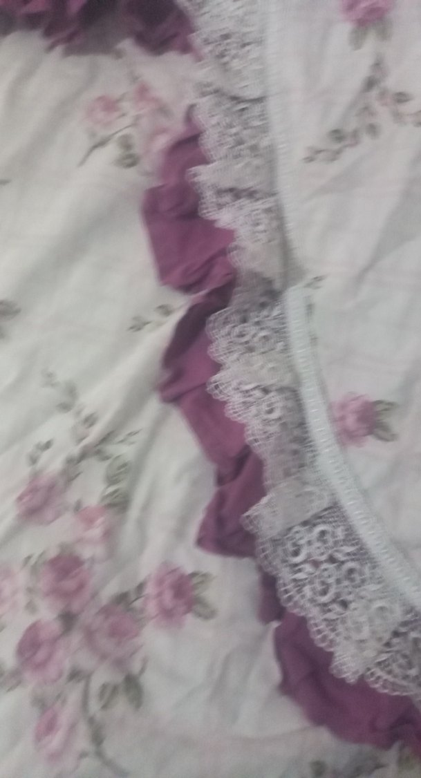 Pastel Mor Çiçek Desenli Yatak Örtüsü - Görsel 3