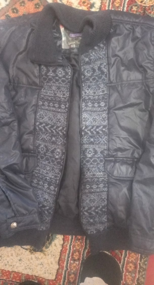 Mavi Fermuarlı Erkek Street Wear Mont - Görsel 2