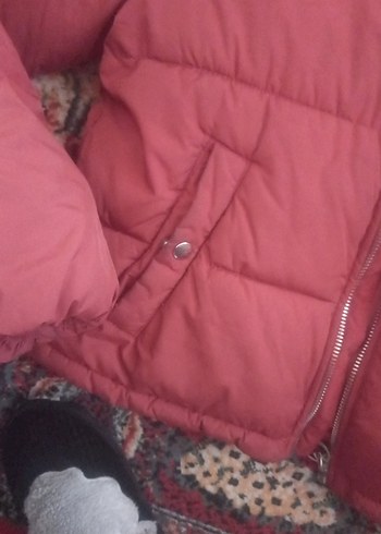 Bordo Fermuarlı Kadın Kışlık Mont - Görsel 4