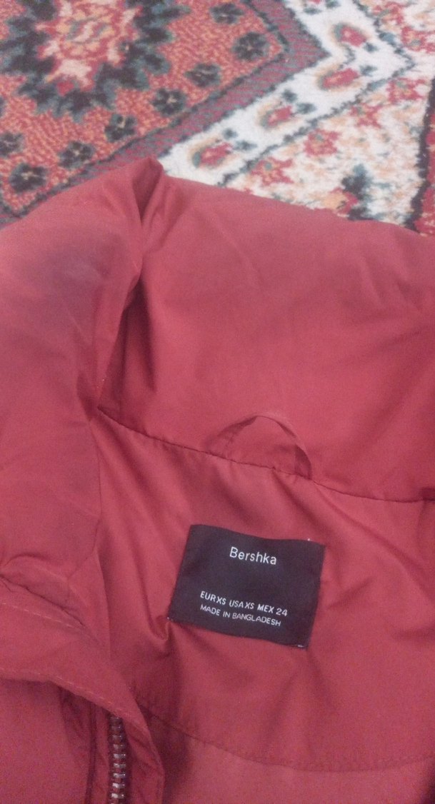 Bordo Fermuarlı Kadın Kışlık Mont - Görsel 3