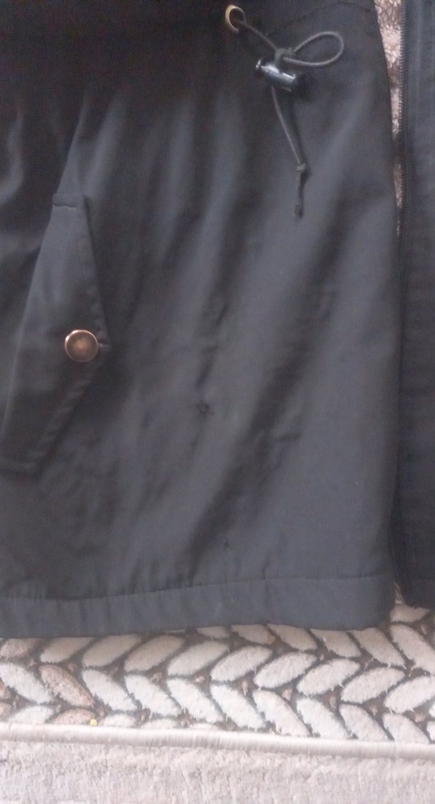 Gri Kapüşonlu Kadın Midi Ceket kirli biraz - Görsel 2