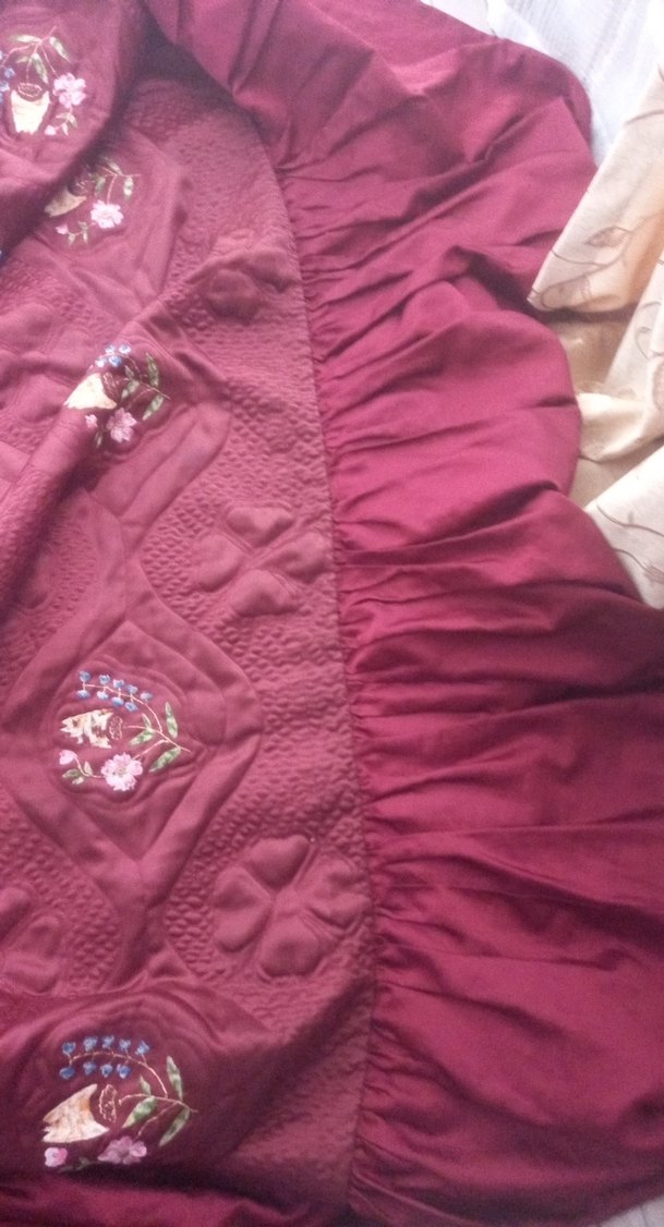 Bordo Nakışlı Nevresim ve Çarşaf Takımı - Görsel 2