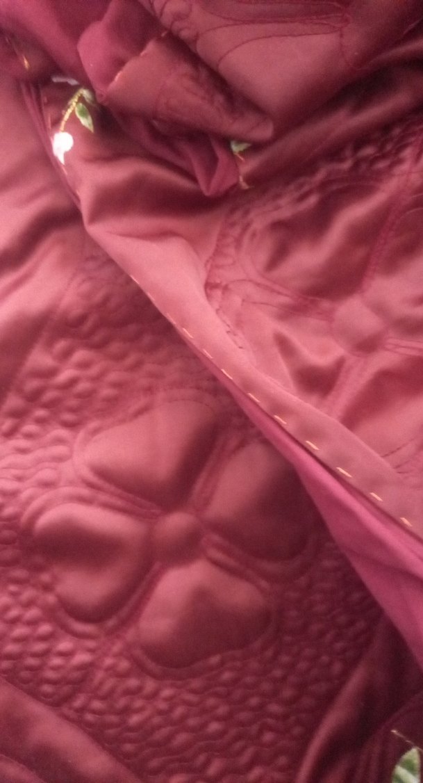 Bordo Nakışlı Nevresim ve Çarşaf Takımı - Görsel 5